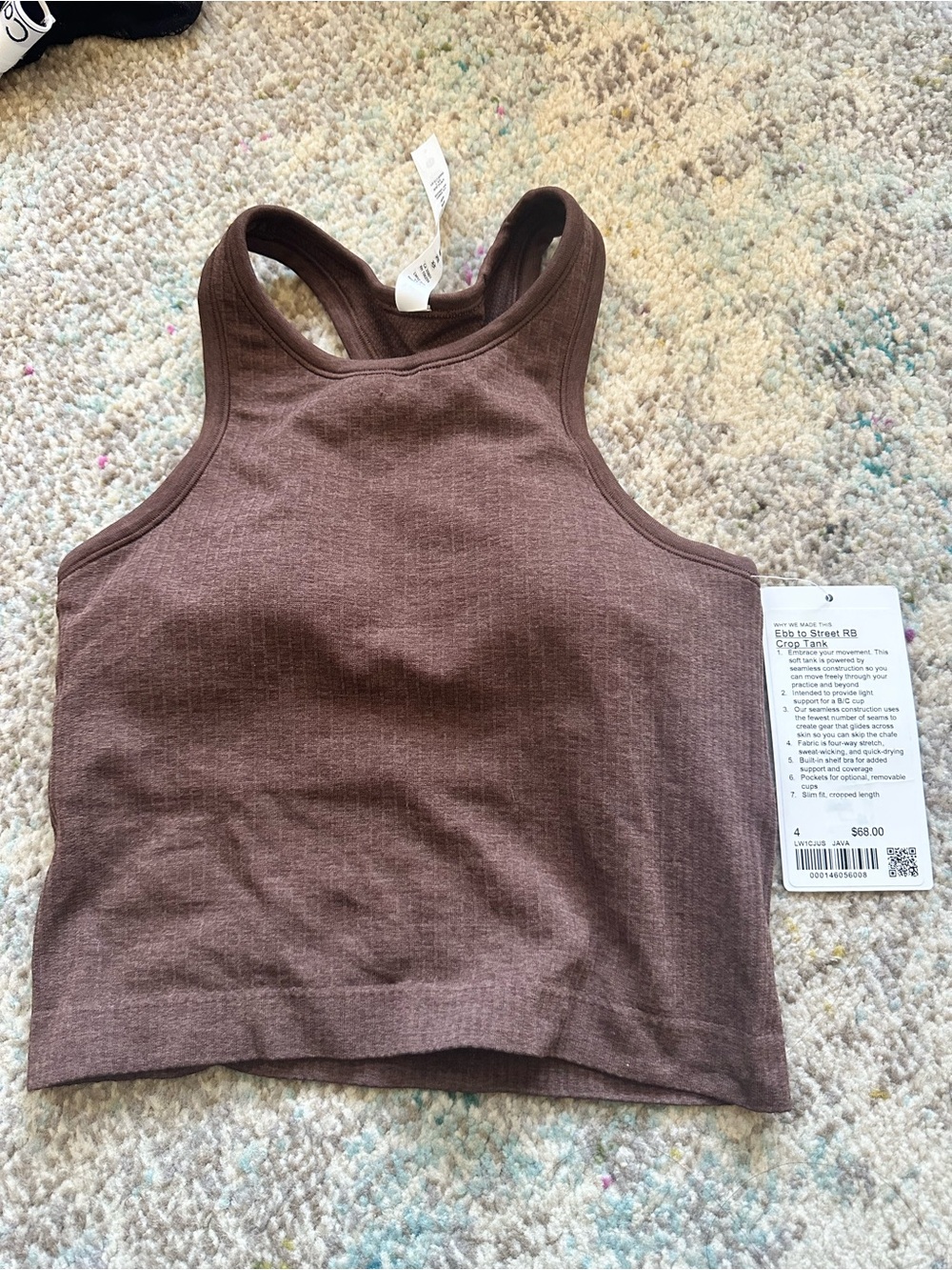 lululemon athletica Java Ribbed Racerback Crop Tank
